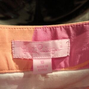 Lilly Pulitzer Pink, Orange and White Floral Print  Skirt Size 10